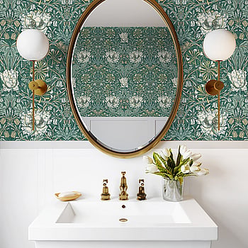 Galerie Wallcoverings Product Code ET12604 - Arts and Crafts Wallpaper Collection - Green Tan Cream Colours -  